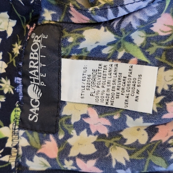 Vintage SAGE HARBOR Floral Polyester Skirt Petite Large - Picture 9 of 10